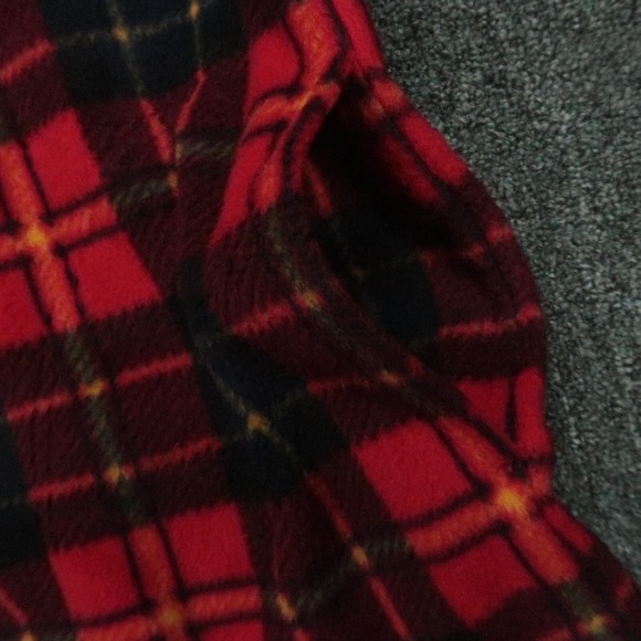 Lauren Ralph Lauren Hoodie Womens Large Red Plaid Oversized Flannel Sweater - Picture 5 of 9